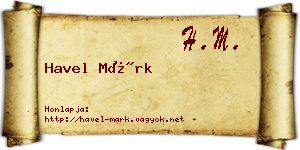 Havel Márk névjegykártya